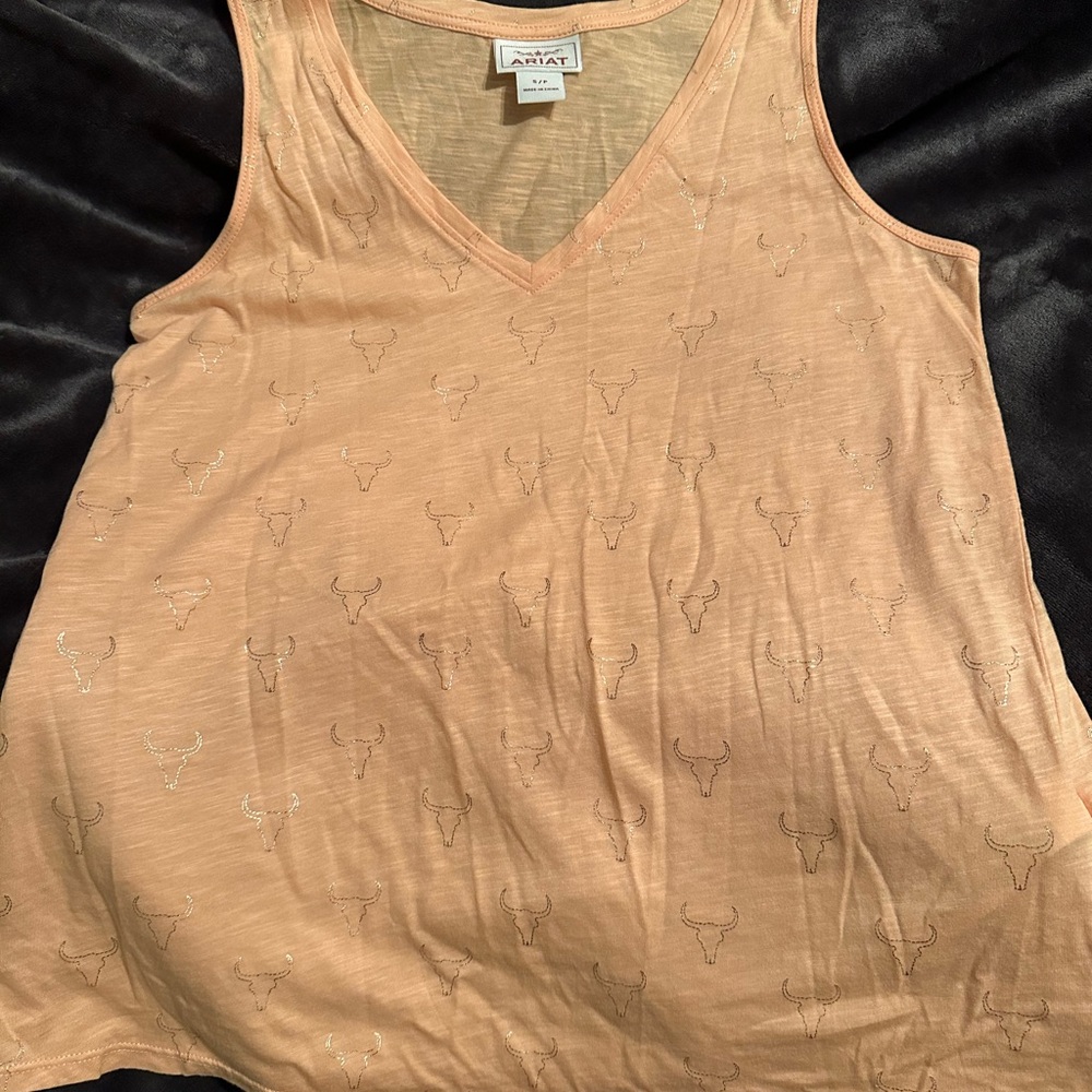 Ariat Women's Light Brown V-Neck Tank Top